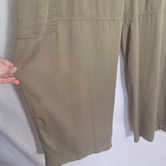 DKNY Womens Cargo Pants Olive Wide Leg Pull On Soft Flowy Relaxed Fit Career XL - Picture 8 of 13